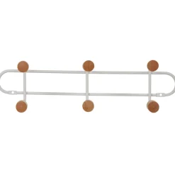 Rangement|Gifi Patère murale 6 crochets en métal et bois