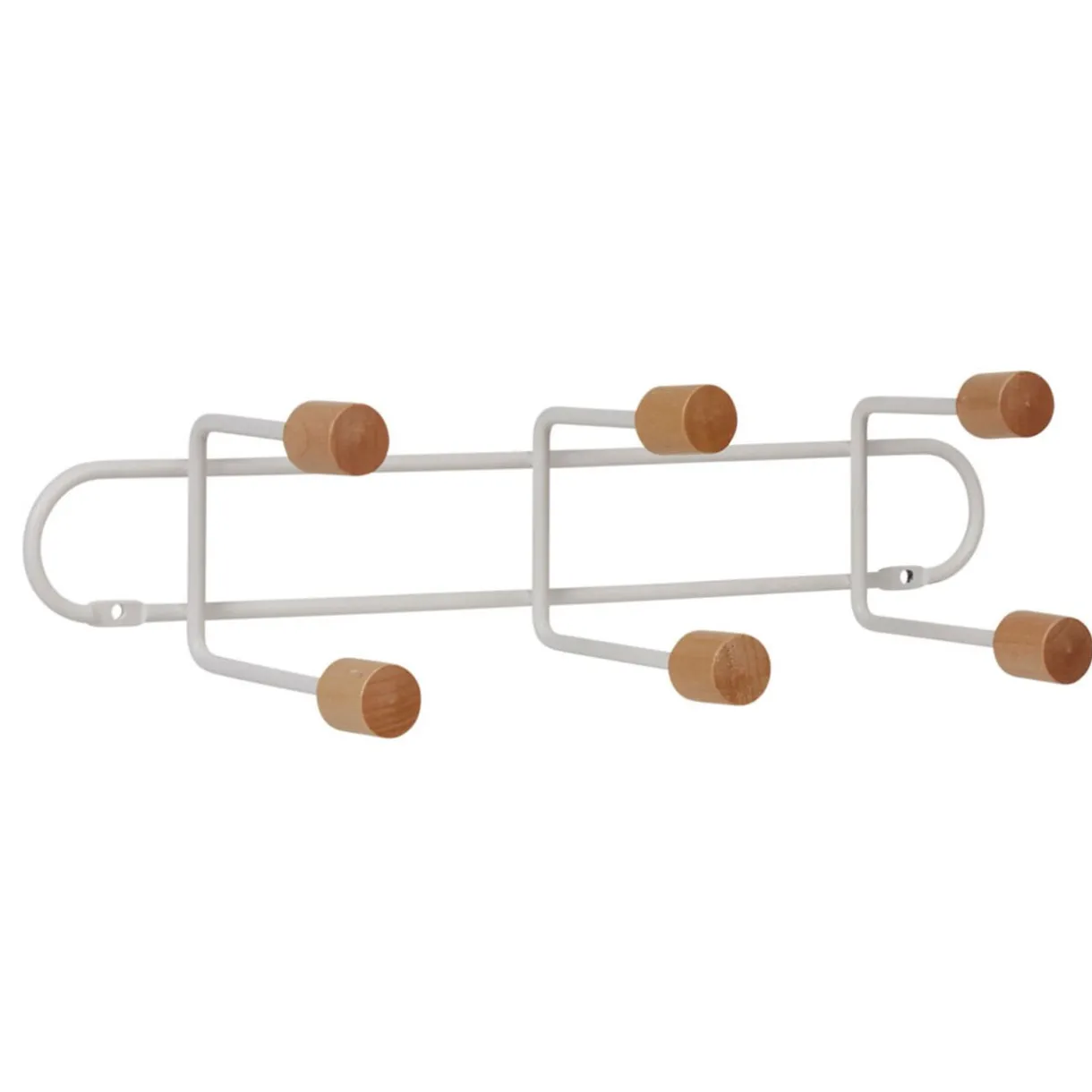 Rangement|Gifi Patère murale 6 crochets en métal et bois