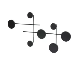 Rangement|Gifi Patère murale 7 crochets ronds en métal noir