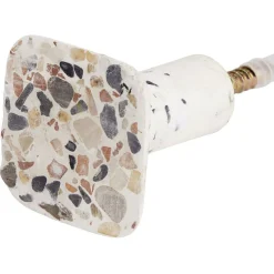 Rangement|Gifi Patère murale carrée motif terrazzo polyrésine 4,3x4,3cm