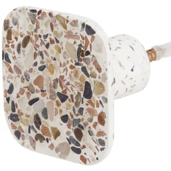 Rangement|Gifi Patère murale carrée motif terrazzo polyrésine 7x7cm