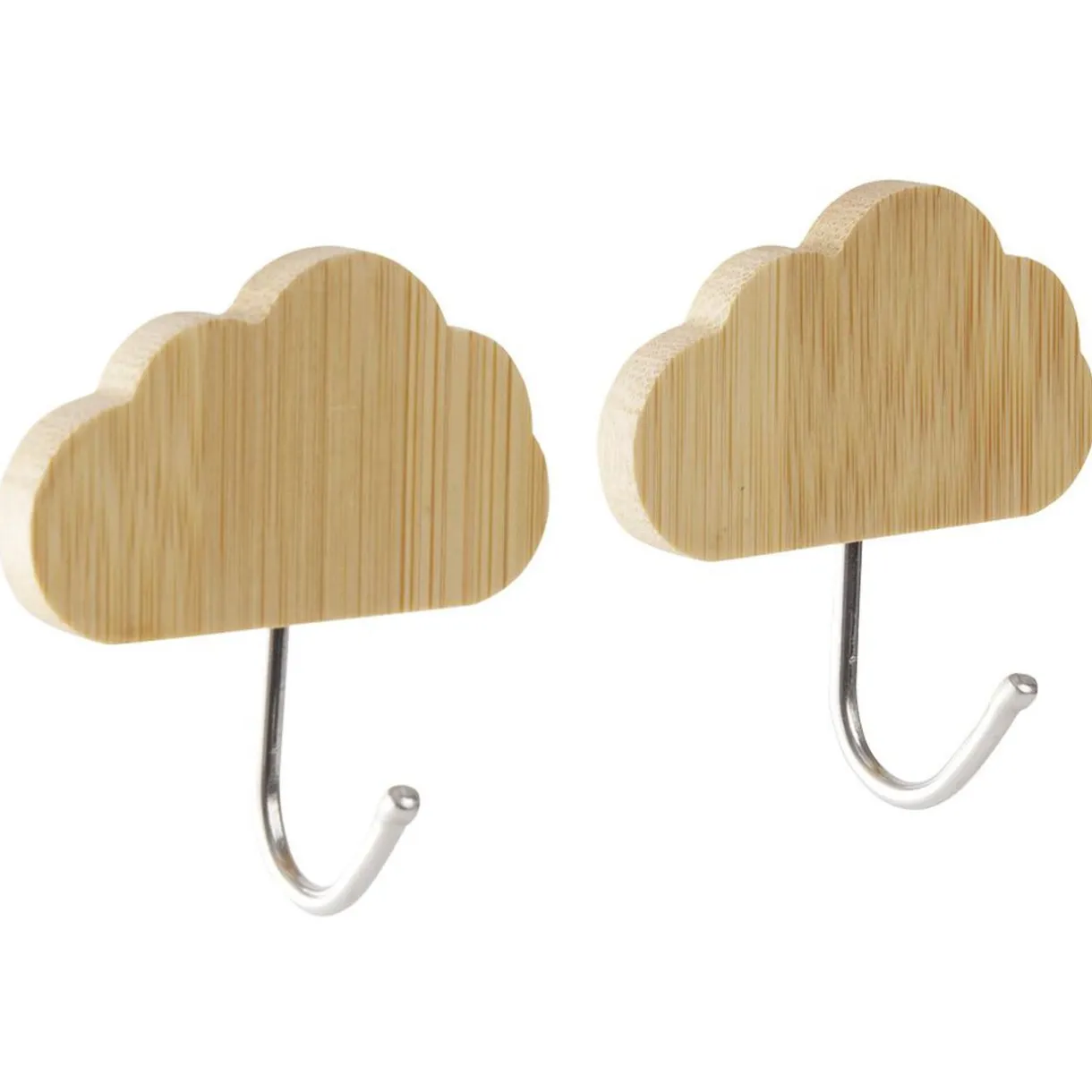 Rangement|Gifi Patère murale forme nuage bambou et métal 6xH6cm x2