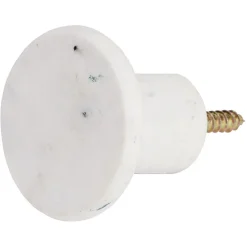 Rangement|Gifi Patère murale ronde imitation marbre blanc polyrésine Ø5cm