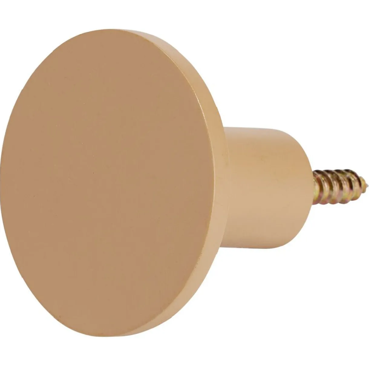 Rangement|Gifi Patère murale ronde marron clair polyrésine Ø5cm