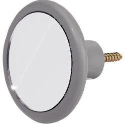 Rangement|Gifi Patère murale ronde miroir contour gris Ø8cm
