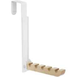 Rangement|Gifi Patère rétractable métal et bois noir ou blanc L20xH20,5cm