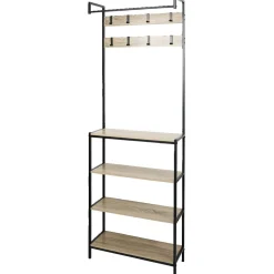 Rangement|Gifi Penderie 8 patères et 4 étagères 68x23x180cm