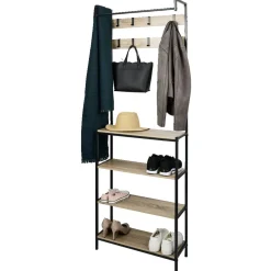 Rangement|Gifi Penderie 8 patères et 4 étagères 68x23x180cm