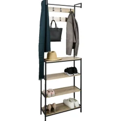 Rangement|Gifi Penderie 8 patères et 4 étagères 68x23x180cm