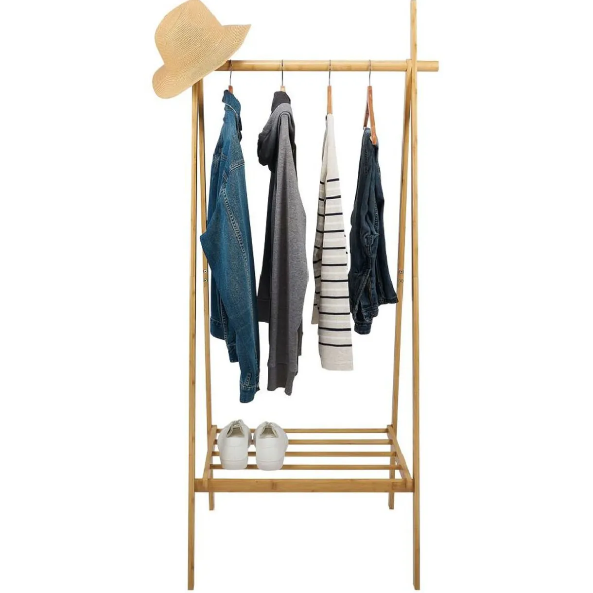 Rangement|Gifi Penderie avec étagère 75xH160x47cm bambou verni