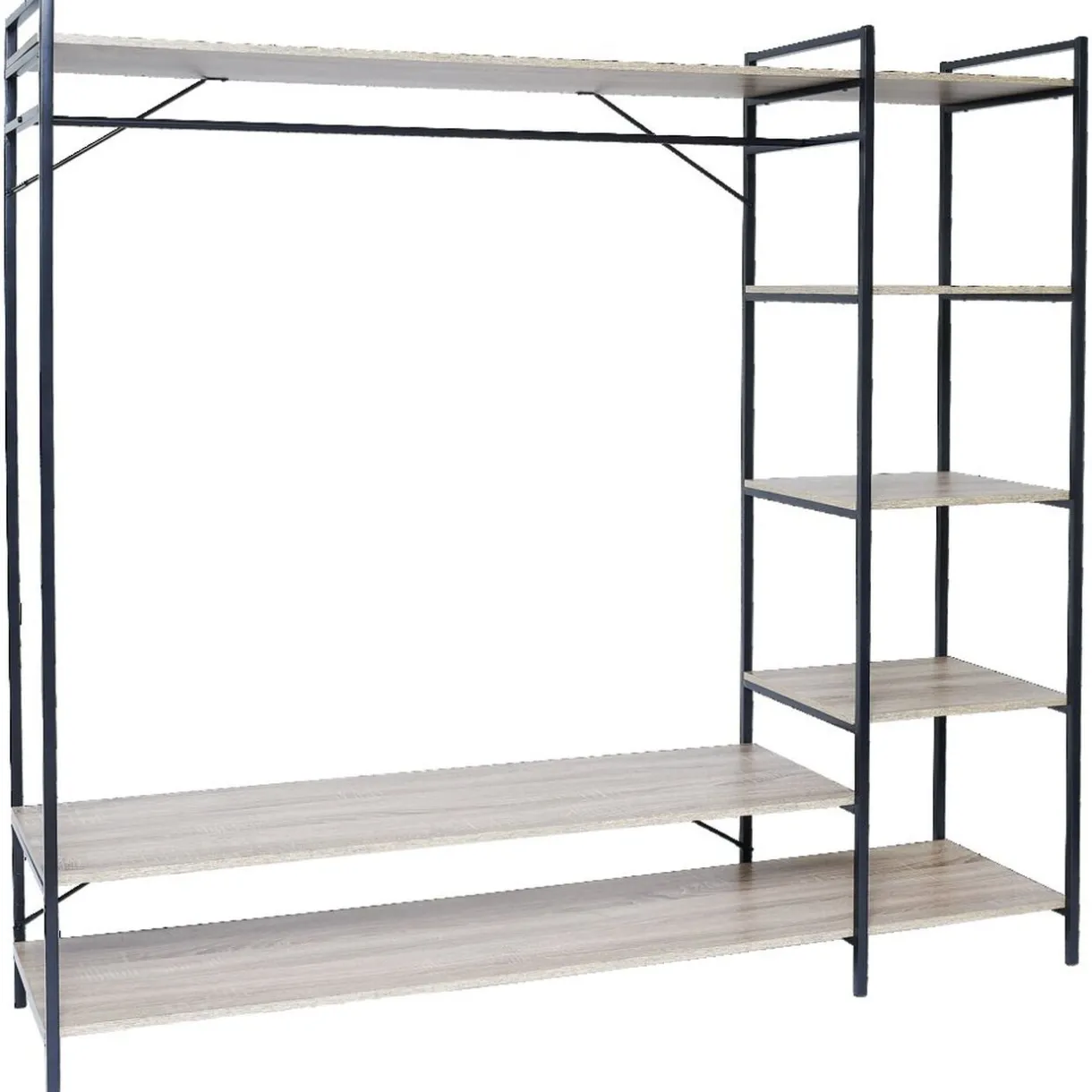 Rangement|Gifi Penderie bois XXL 6 étagères 160x40xH180cm