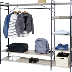 Rangement|Gifi Penderie bois XXL 6 étagères 160x40xH180cm