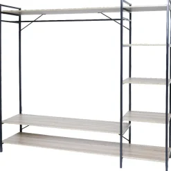 Rangement|Gifi Penderie bois XXL 6 étagères 160x40xH180cm