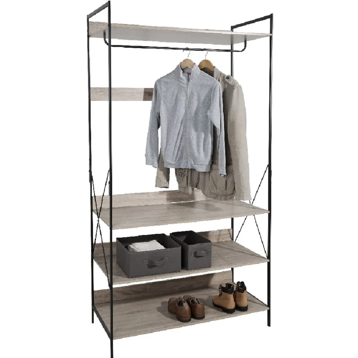 Rangement|Gifi Penderie dressing noir naturel