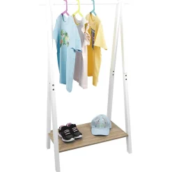 Rangement|Gifi Penderie enfant bois blanc et naturel 78xH126x38cm