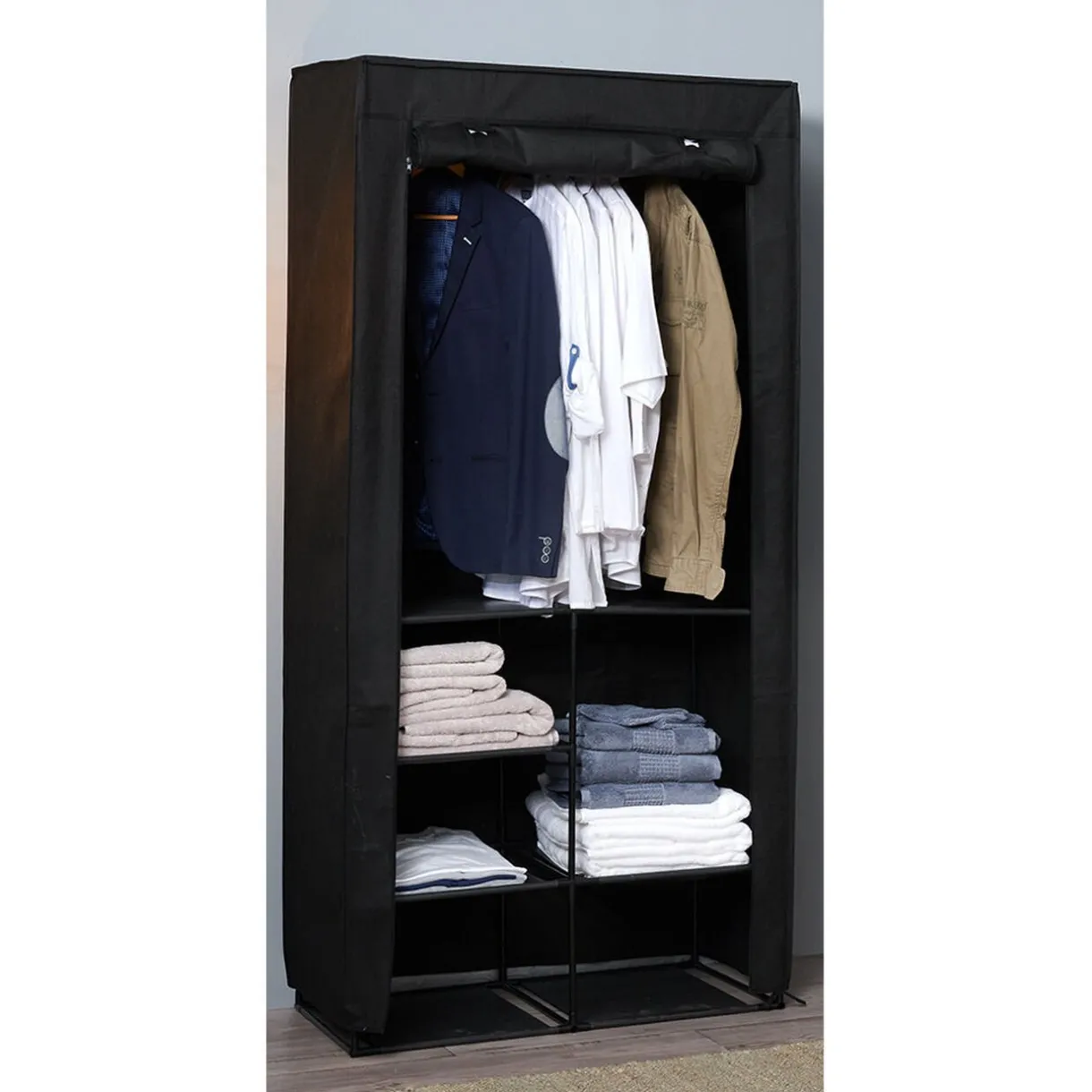 Rangement|Gifi Penderie tablette métal noire