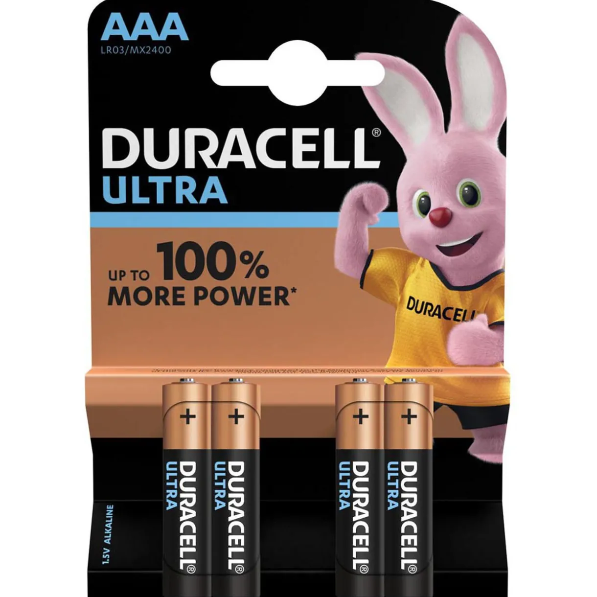 Outlet Gifi Pile alacaline Duracell Ultra AAA 1,5 Volts LR03 - Lot de 4