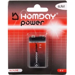 Outlet Gifi Pile Alcaline Homday Power 6LR61 9V