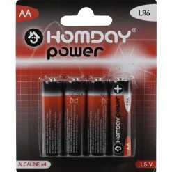 Discount Gifi Pile Alcaline LR06 type AA 1,5V Homday Power x4