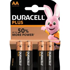 Clearance Gifi Pile Duracell alcaline AA Plus 1,5 Volts, LR06 - Lot de 4