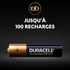 Gifi Pile rechargeable Duracell AAA 750mAh - Lot de 4