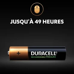 Gifi Pile rechargeable Duracell AAA 750mAh - Lot de 4