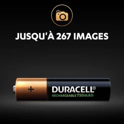 Gifi Pile rechargeable Duracell AAA 750mAh - Lot de 4