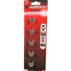 Sale Gifi Pile ronde Homday Power LR44 type AG13 x5