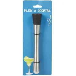 Pilon à cocktail denté inox gris et noir^Gifi Best