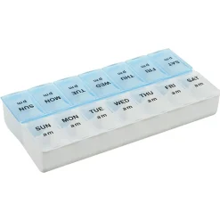 Outlet Gifi Pilulier 7 jours transparent avec 14 compartiments