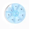 Rangement|Gifi Pilulier 1 semaine 7 compartiments rond plastique bleu Ø8,5cm