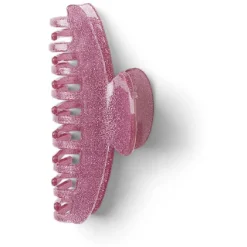 Discount Gifi Pince à cheveux à paillettes plastique rose 10cm