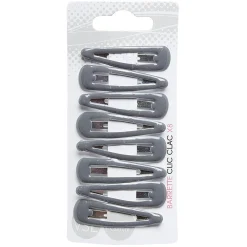 Discount Gifi Pince à cheveux clic clac gris x8