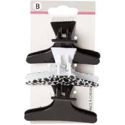 Outlet Gifi Pince à cheveux noir blanc L.8 cm x3