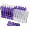 Entretien Du Linge|Gifi Pince à linge blanche et violette plastique transparent x24