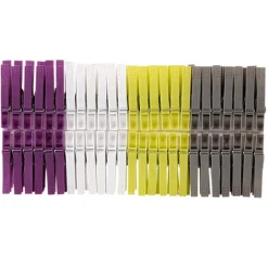 Entretien Du Linge|Gifi Pince à linge violette blanche verte grise x100
