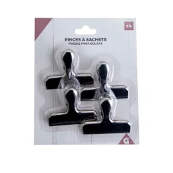 Pince à sachet en inox x 4^Gifi Discount
