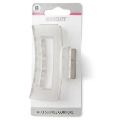 New Gifi Pince cheveux blanc mat rectangulaire L8cm