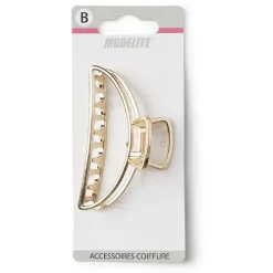 Best Gifi Pince cheveux crabe doré brillant arrondie L8cm