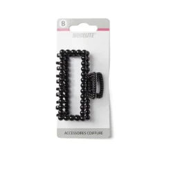 Discount Gifi Pince cheveux crabe noir brillant rectangulaire L8cm
