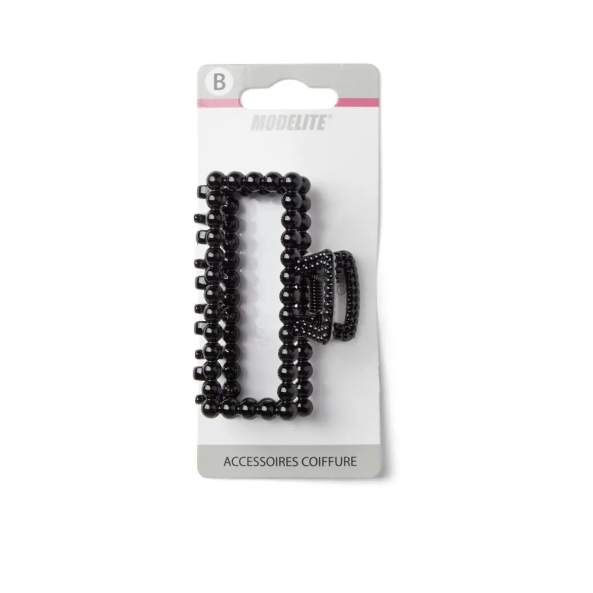 Discount Gifi Pince cheveux crabe noir brillant rectangulaire L8cm