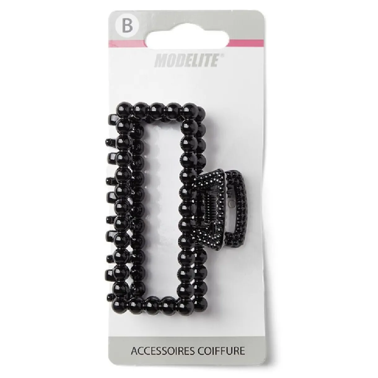 Discount Gifi Pince cheveux crabe noir brillant rectangulaire L8cm