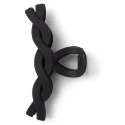 Discount Gifi Pince cheveux crocodile noir mat effet torsadé L11cm