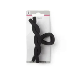 Discount Gifi Pince cheveux crocodile noir mat effet torsadé L11cm