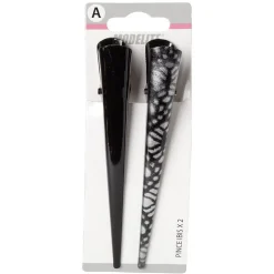 Outlet Gifi Pince Ibis métal uni et imprimé noir gris L13 cm x2