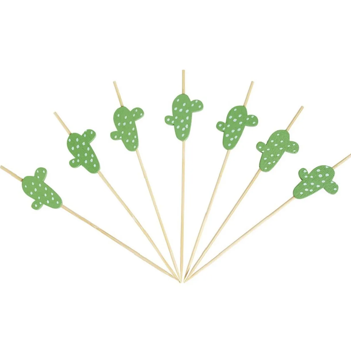 Pique pour apéritif décor pastéque, ananas, cactus ou flamand rose en bambou x30^Gifi