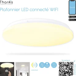 Discount Gifi Plafonnier LED connecté WIFI