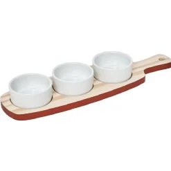 Planche à apéritifs 3 coupelles blanc naturel^Gifi New