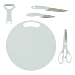 Planche à découper + 4 ustensiles de cuisine^Gifi New