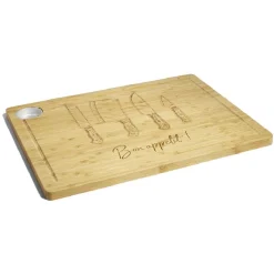 Planche à découper bambou avec rigole et récupérateur de jus 38x28x1,5cm^Gifi New